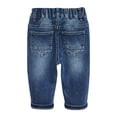 thumbnail image 2 of KIDSCOOL SPACE Baby Jeans,Toddler Elastic Waistband with D-ring Soft Stretch Denim Pants,Mid Blue,12-18 Months, 2 of 6