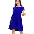 thumbnail image 2 of Zenana Women's Plus Size Ruffle Short Sleeve Tiered Midi A-Line Swing Summer Dress, 2 of 4