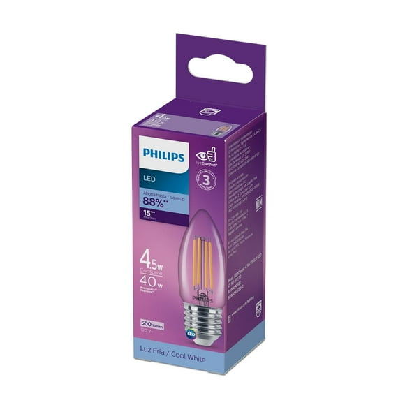 Foco Led Philips B11 E27 5000K Filamento Vela