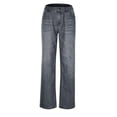 thumbnail image 5 of High Waisted Jeans for Women, Audhol Women High Waisted Jeans Loose Trendy Stretchy Straight Leg Plus Size Distressed Denim Pants with Pockets Baggy Jeans for Women Grey 3XL, 5 of 7