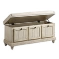 thumbnail image 4 of Lexicon Woodwell Wood Storage Bench in White, 4 of 6