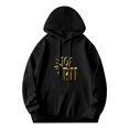 thumbnail image 1 of Men's Loose Fit Hoodie with Front Pocket Long Sleeve Pullover Sweatshirt featuring ' JOE RTE ' Yellow Graphic Design, 1 of 7