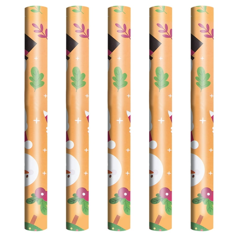 Miayilima 5PCs ( 75cmX50cm)Single-sided Christmas Wrapping Paper, Classic  Santa Claus And Patterns G 