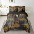 thumbnail image 2 of Erosebridal Wooden Guitar Bed in a Bag, Pop Music Bed Set, Rustic Farmhouse Reversible Comforter Sets, Breathable Bedroom Decoration, 7pcs, 2 of 6