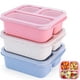 thumbnail image 1 of Rinwoc Bento Box [tamaño de porción], paquete de 3 recipientes para refrigerios con 3 compartimentos para preparación de comidas y almuerzo sobre la marcha [escuela, trabajo, viaje], recipiente para a, 1 of 5
