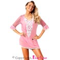 thumbnail image 2 of ABPHQTO Túnica de playa con ribete de pompones de ganchillo rosa para mujer, 2 of 5