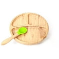 thumbnail image 1 of Baby Dinner Plates Portable Non Slip Baby Suction Plate Bamboo Feeding Plate With Spoon, 1 of 7