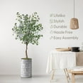 thumbnail image 3 of Artificial Tree in Modern Triangel Pattern Planter, Fake Eucalyptus Silk Tree for Indoor and Outdoor Home Decoration - 57" Overall Tall (Plant Pot Plus Tree), 3 of 5