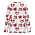 thumbnail image 4 of USSUMA Womens T-Shirts Floral Print Western Shirts for Women Long Sleeves V-Neck Plus Size Womens Lace Tops, 4 of 5