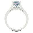 thumbnail image 4 of 2.28 ct Brilliant Princess Cut Blue Moissanite 18K White Gold Solitaire with Accents Engagement Bridal Wedding Ring Band Set size 4.25, 4 of 7