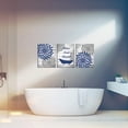 thumbnail image 5 of 3 Pieces Rustic Floral Canvas Wall Art Dahlia Relax Soak Unwind Painting Artwork for Home Bathroom Decor Navy Blue Flower Picture Print Framed Ready to Hang Each Piece 12x16 Inch, 5 of 6