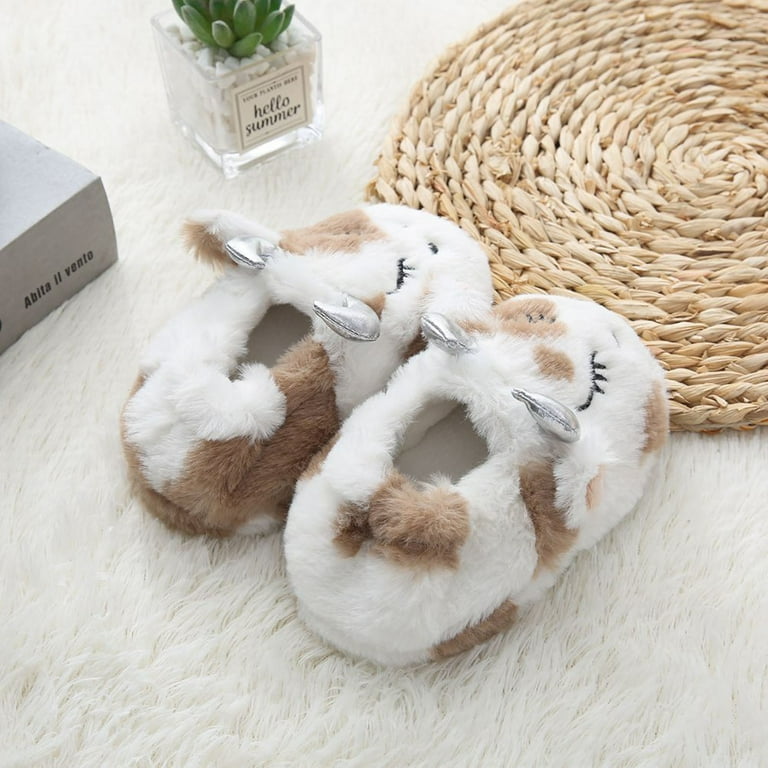 Toddler Girls Slippers Kids Shoes Winter Warm Anti Skid Slippers