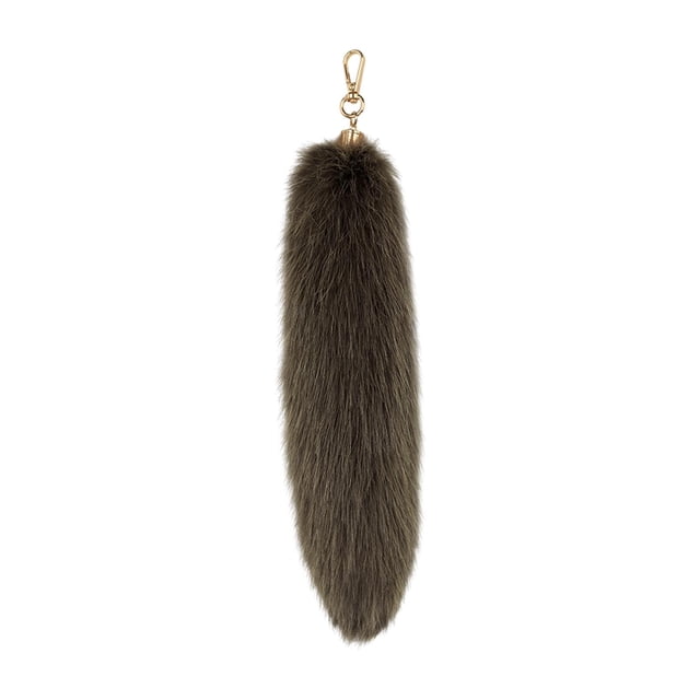 Llavero de peluche, colgante de piel sintética, adorno, adorable colgante peludo, coche Marrón