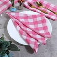 thumbnail image 5 of Fingercraft Dinner Cloth Napkins, Everyday Use, Soft and Well Absorbent Cotton Buffalo Plaid Table Napkins, 12 Pack, 20x20 Pink and White, 5 of 6