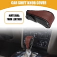 thumbnail image 2 of Unique Bargains 1 Pc Universal Car Shift Knob Cover - Automatic Car Knob Gear Sticky Protector Carbon Fiber Pattern Breathable - Faux Leather Wine Red, 2 of 7