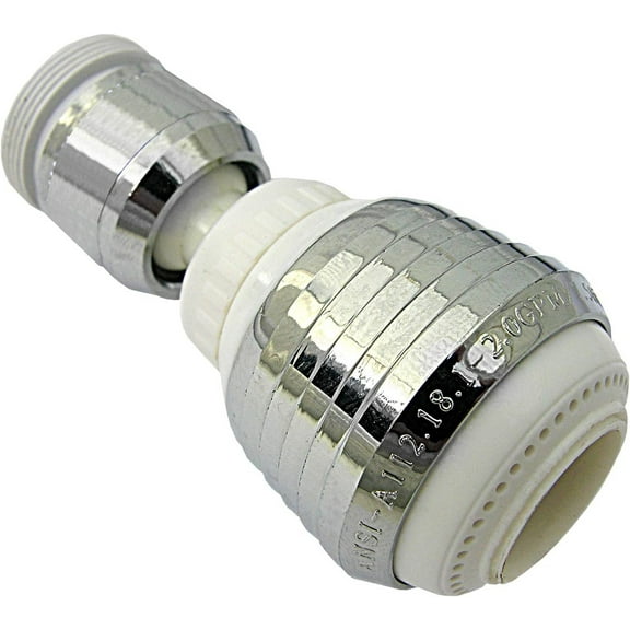 LASCO 09-1228 Faucet with Swivel Spray Siroflex Dual Thread, White