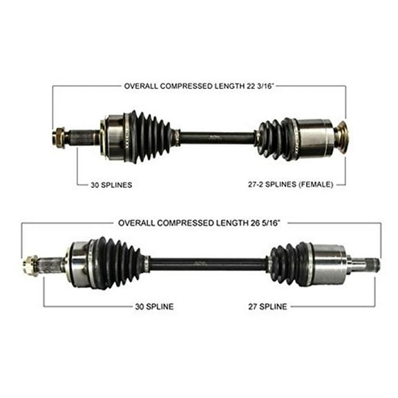 Fits For Honda CR-V 07-11 Front Driver and Passenger Side CV Drive Axle Shafts