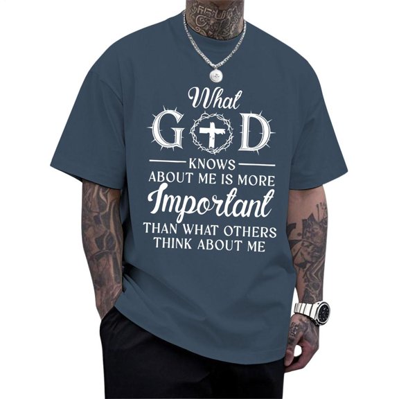 Ankishi Christian T Shirts for Men Cross Short Sleeve Casual Crewneck Religious Tee Shirts Fashion Clothes for Streetwear