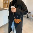 thumbnail image 4 of Bolso de hombro de felpa informal con forma de oso para niños y niñas Mini bolso con asa superior compras de viaje de ocio, 4 of 9
