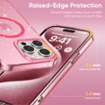 thumbnail image 6 of ELEHOLD Case for iPhone 13 Pro Max, Clear Glitter Anti-Yellow Anti-Scratch Hard PC Magnetic Phone Case Compatible MagSafe Accessory,Pink, 6 of 7