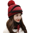 thumbnail image 1 of Winter Lady 3 piezas de punto Pom Hat Bufanda Conjunto de mascarilla facial, 1 of 2