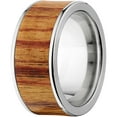 thumbnail image 2 of Men's Tulip Wood Exotic Wood Ring Crafted in Durable Stainless Steel, 2 of 3
