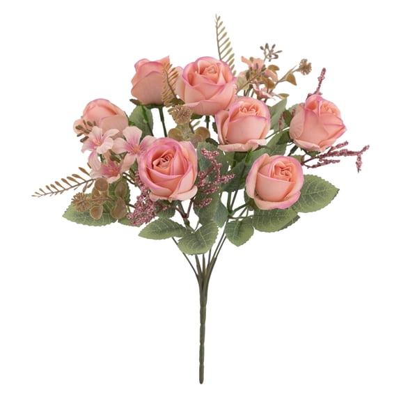JHyouerji Artificial Flowers for Outdoors,UV Resistant Fake Realistic Rose,Faux Silk Flowers for Outside Window Box Front Porch Planter Decor