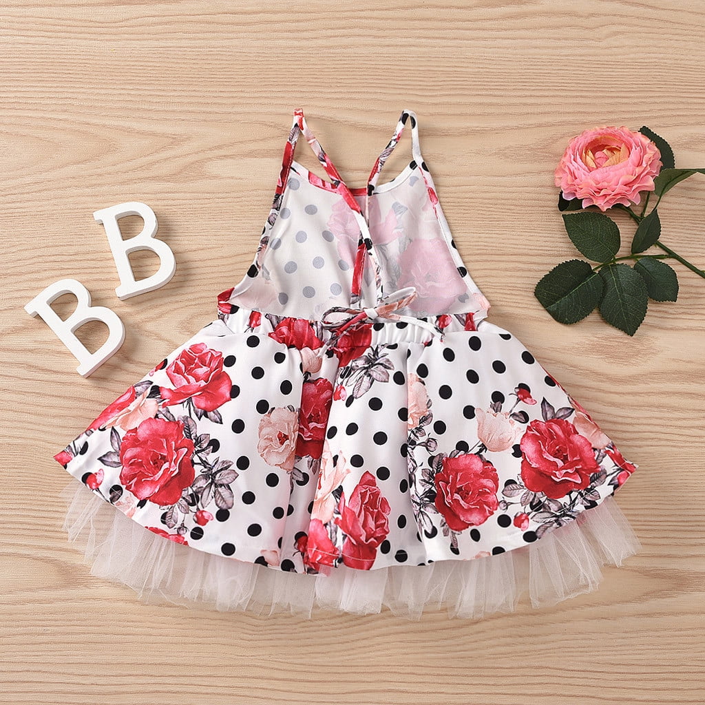 Big Kid Girl Dress Two Piece Dresses for Girls Dot Floral Kids Toddler Girls Dress Clothes Suspenders Polka Baby Princess Girls Girls