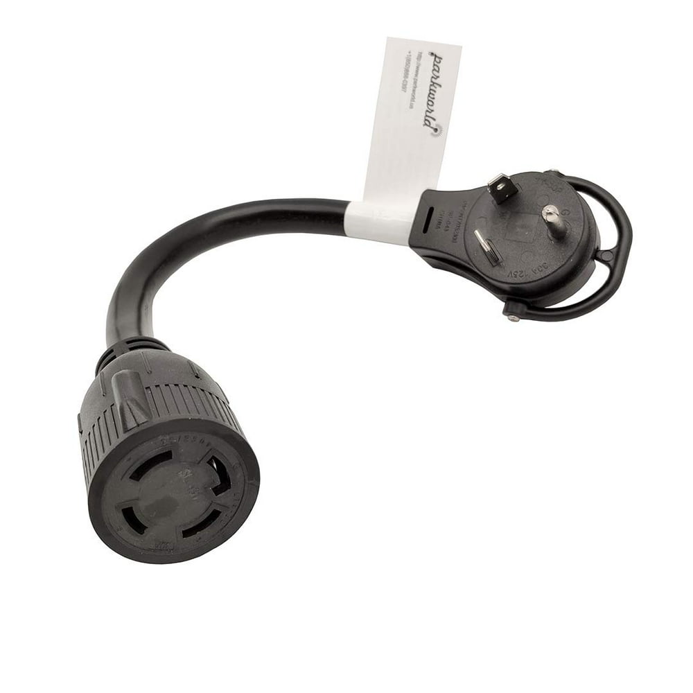 Parkworld 885446 NEMA TT30P to L1430R Adapter Cord, RV 30A TT30 Male
