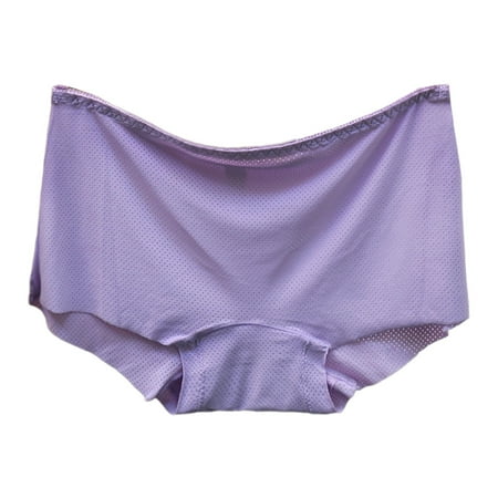 Yuhangmm Women s Panties Womens Underpants Sexy Solid Color Breathable Microfiber Briefs High Waist Ice Silk Seamless Panties For Women Underwear for Leggings No Show