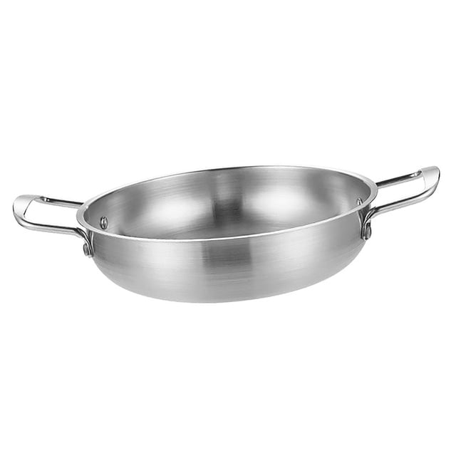 Sartenes Con de Doble Bucle de Acero inoxidable, Sartén Gruesa de Fondo Plano para Cocinar Mariscos