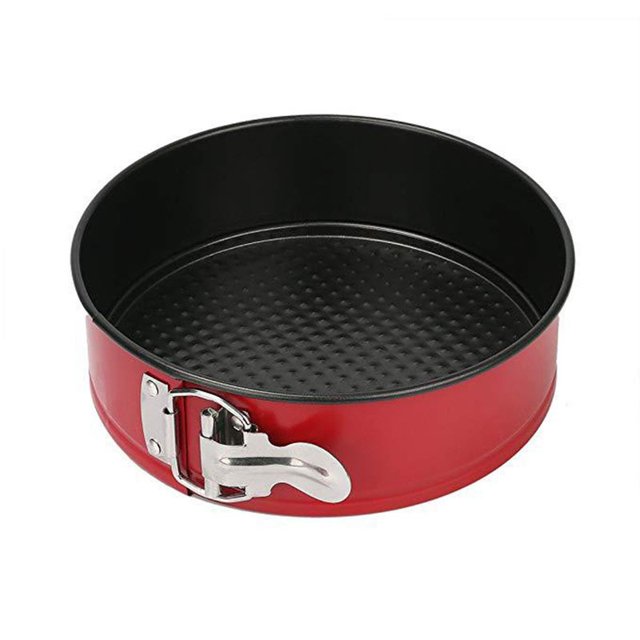 Molde desmontable para tarta de queso antiadherente de 7 pulgadas con fondo extraíble / Molde para tarta a prueba de fugas con papel pergamino de 50 piezas - Rojo WD.WDQZL Hogar