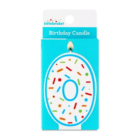 Multicolor Confetti Number 0 Birthday Candle, by Way To Celebrate