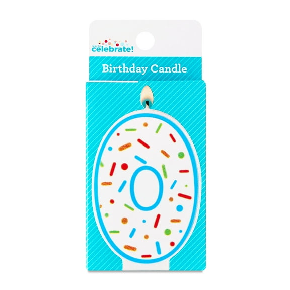 Multicolor Confetti Number 0 Birthday Candle, by Way To Celebrate