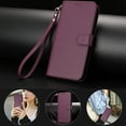 thumbnail image 3 of ELEHOLD For Google Pixel 9A Flip PU Leather Wallet Case with Credit Card Slot RFID Blocking Kickstand Shock-Absorbent TPU Magnetic Protective Cover With Lanyard ,Violet, 3 of 12