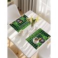 thumbnail image 5 of St. Patrick's Day Placemats Set of 8, Spring Lucky Shamrocks Green Gnomes Plaid Placemats for Dining Table, Place Mats for Kitchen Tabletop, Waterproof Wipeable Dining Table Mats Set, 5 of 9