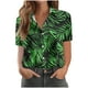 thumbnail image 1 of Pantalones Cortos para las Mujeres Impresión Sexy Cómodo Bolsillo de Manga Corta, Botón Top Blusa Camiseta, 1 of 4