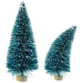 thumbnail image 5 of Dalrosia 55PCS Mini Artificial Christmas Trees Plastic Sisal Trees Bottle Brush Trees Snow Frost Ornaments with Wood Base for Christmas Home Party Table Top Decor Winter Craft, 5 of 7
