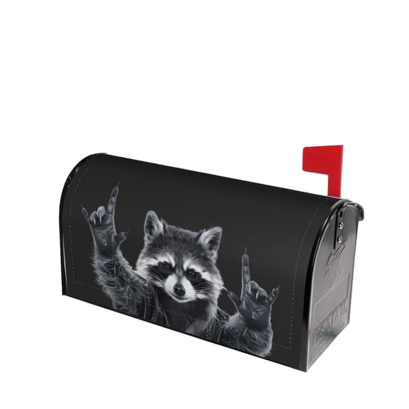 PHELIKA Funny Raccoon 06 Magnetic Mailbox Covers Post Letter Box Cover Standard Size 21"H x 18"W