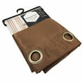 thumbnail image 2 of Faux Silk Blackout Room Darkening Window Curtain Panel, Grommet Thermal Lining Insulation Drape, Maddie Single Panel 54"x84" (Chocolate), 2 of 2