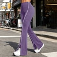 thumbnail image 2 of Noric Women Stripe Split Flare Yoga Pants High Waist Stretch Bootcut Slim Fit Casual Workout Jogging Daily Trousers, 2 of 6
