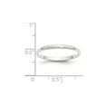 thumbnail image 4 of Auriga 14k White Gold 2mm Lightweight Half Round Women's Wedding Band Size- 4, 4 of 6