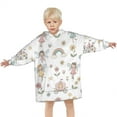 thumbnail image 3 of Fairy Princess Carriage Pattern Blanket Hoodies for Kids 6-13YR Oversize Wearable Blanket Hoodies for Boys Girls Teens, 3 of 7
