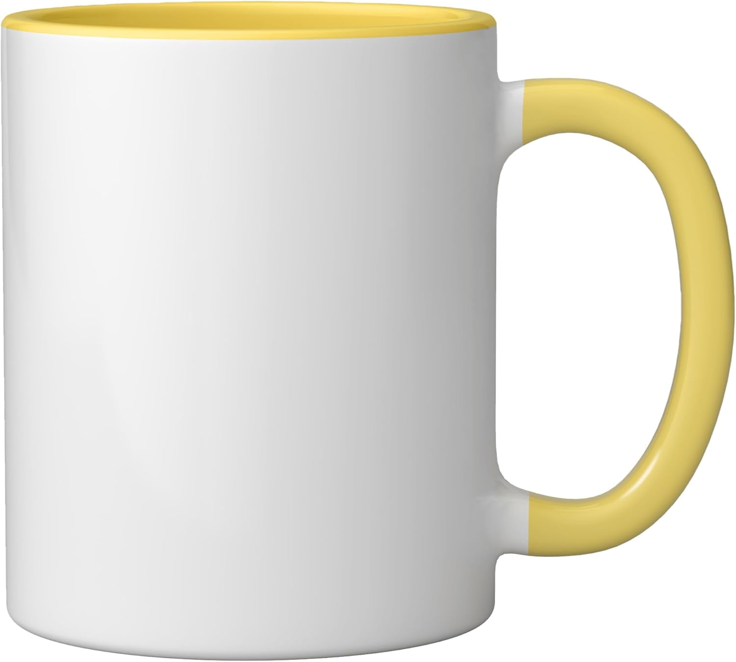 JJEAN-Master Painter Old Man Easels Paint Brushes Ceramic Mug, Yellow/White