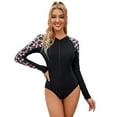 thumbnail image 2 of Women Rash Guard Long Sleeve One Piece Swimsuit Zipper Surfing Bathing Suit UPF 50, 2 of 6