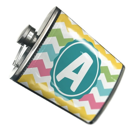 

NEONBLOND Flask Monogram A Yellow Pink Green Chevron