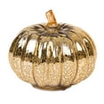thumbnail image 2 of Inerposs Gold Glass Pumpkin LED Light for Autumn, Thanksgiving & Halloween Decoration - Decorative Night Lamp with 3 Lighting Modes (Battery Not Included), 2 of 9