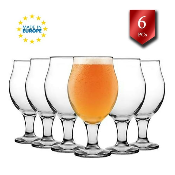 Lux Highball Tulip Drinking Glasses for Cocktails, Beers, Iced Drinks, Set of 6, 19 ¼ oz