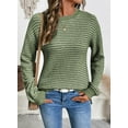 thumbnail image 4 of DOKOTOO Womens Sweaters Striped Knit Pullover Sweater Loose Fit Long Sleeve Crewneck Side Split Pullover Sweater Tops S-2XL, 4 of 11
