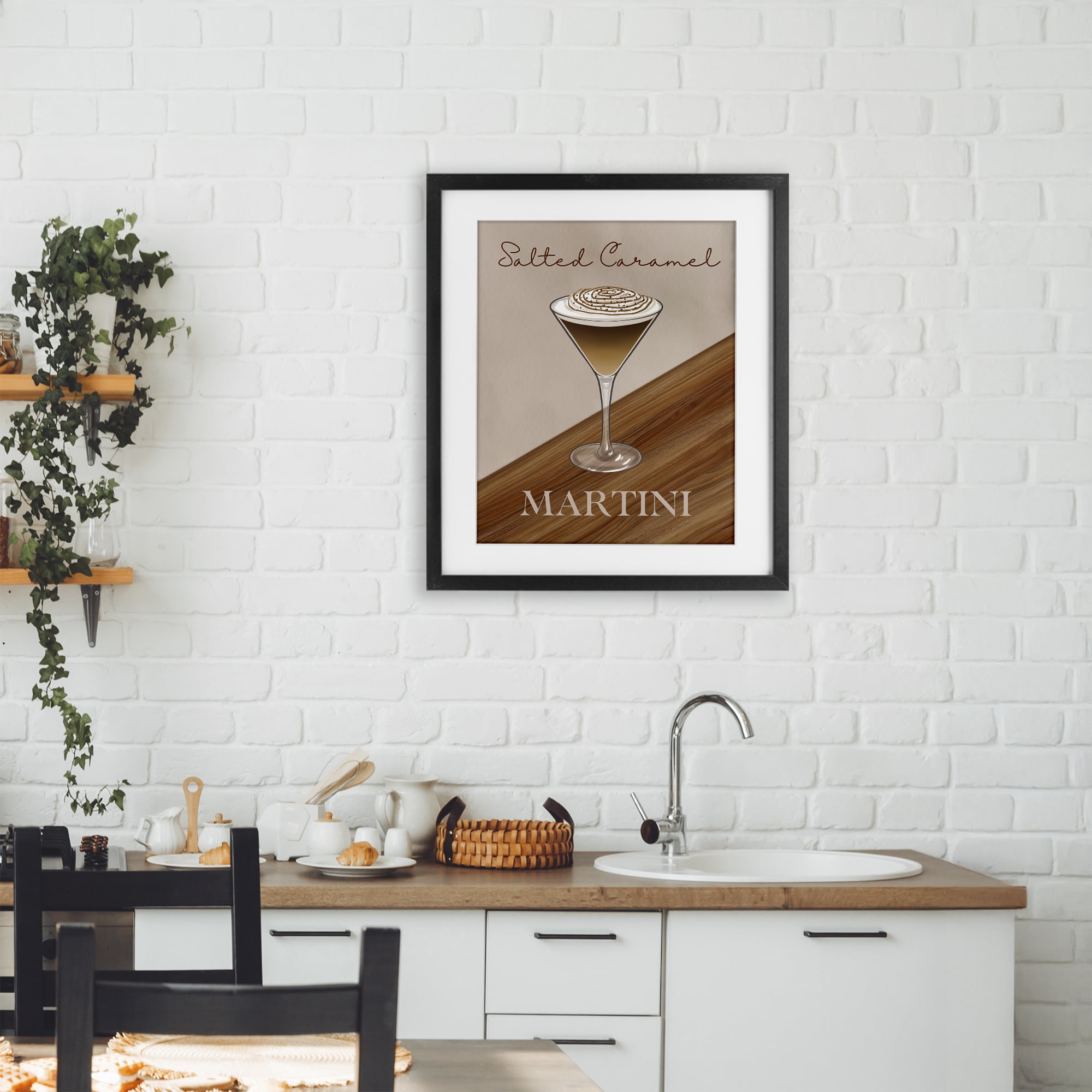 Stupell Industries Salted Caramel Martini Black Framed Print Under Glass, design by Marcus Prime